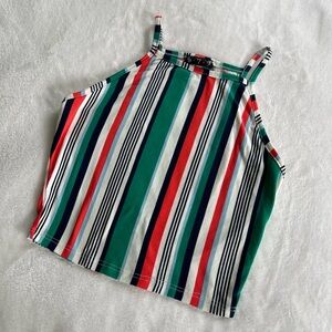 579 Vintage Striped Cropped Top